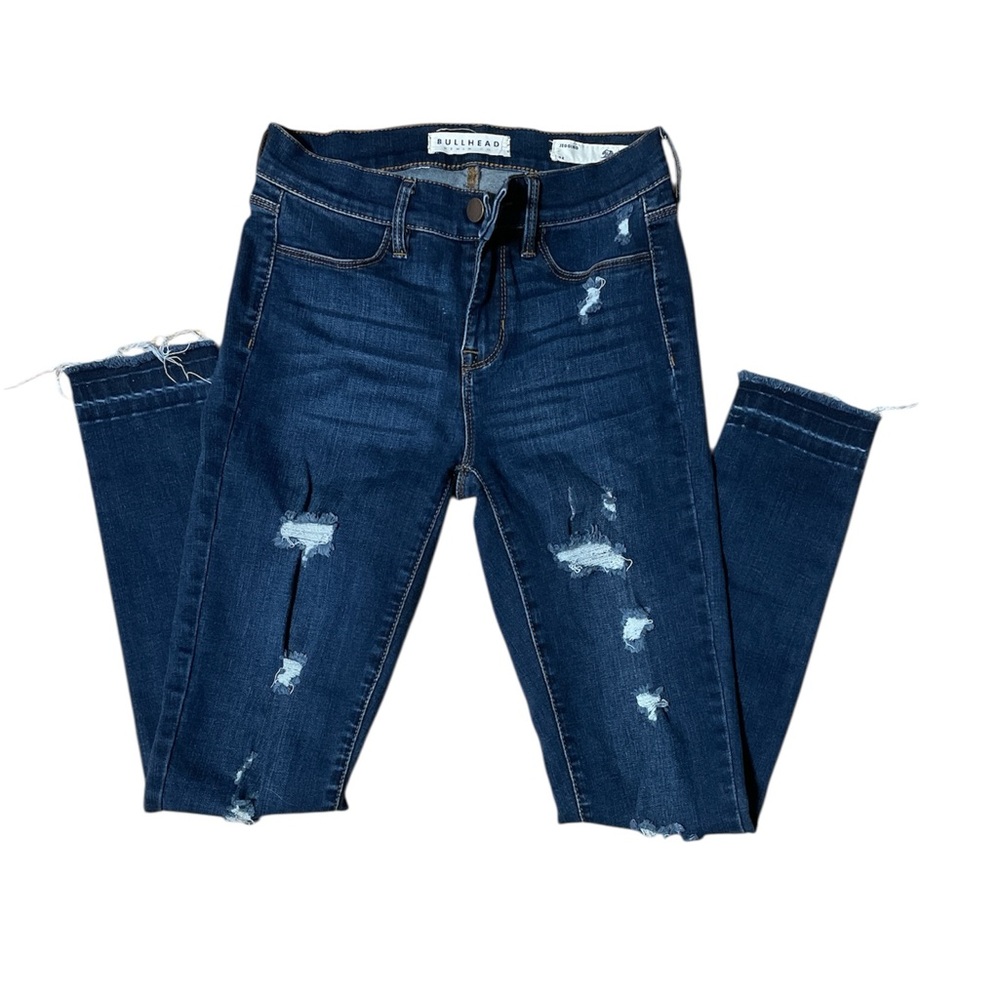 Bullhead Denim Co. Dark Blue Distressed Skinny Jeans